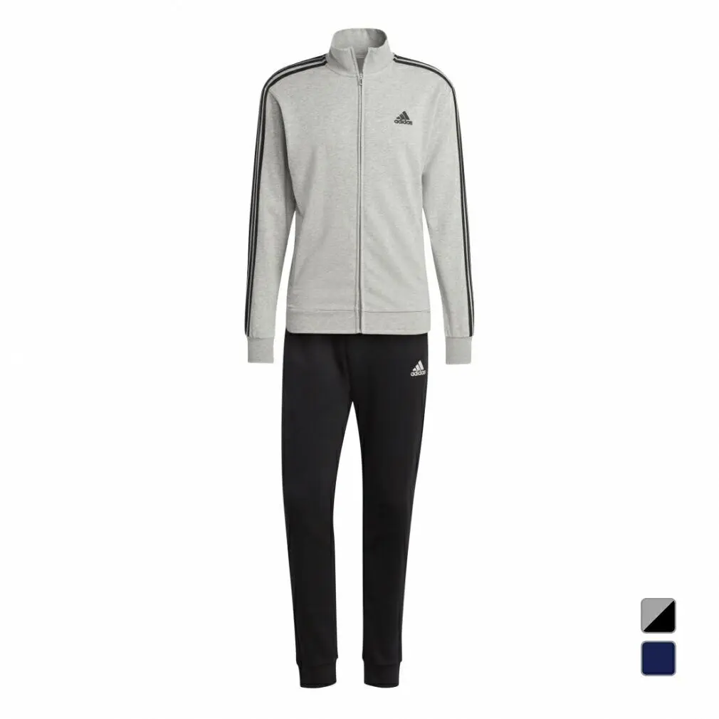 アディダス メンズ ジャージ 上下セット ベーシック スリーストライプス フレンチテリー トラックスーツ ECT00 IC6765 IC6748 スポーツウェア adidas