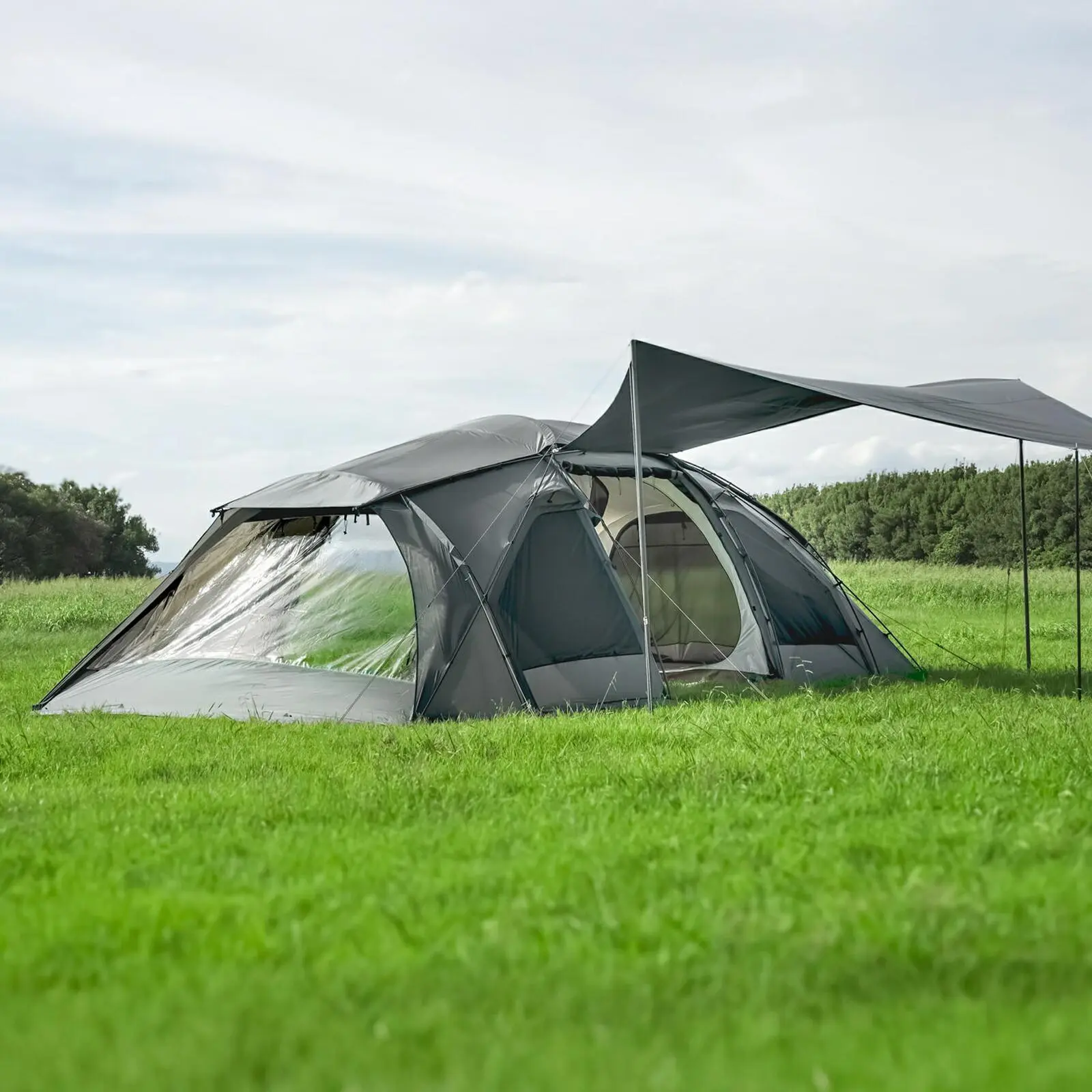 MUSCHEL（ムシェル）RATELWORKS ラーテルワークス キャンプ ファミリーキャンプ 2ルームテント ツールームテント タープ付き 5人用 4人用 3人用 タープ インナーテント付き シェルター (RWS0335)