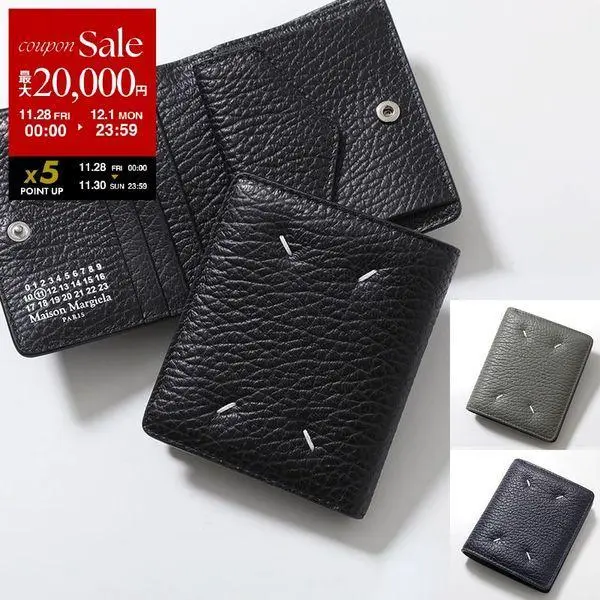 MAISON MARGIELA メゾンマルジェラ 二つ折り財布 S56UI0140 P4455 メンズ レザー ミニ財布 カラー5色 S56UI0140P4455T8013