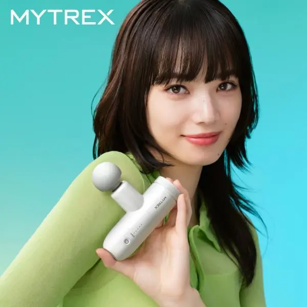 「TVで爆売！小松菜奈さん出演」マッサージガン MYTREX 公式 REBIVE MINI XS2 軽量 小型 筋膜リリース マッサージ機 ハンディガン 手圧変動 リバイブミニ 爆買