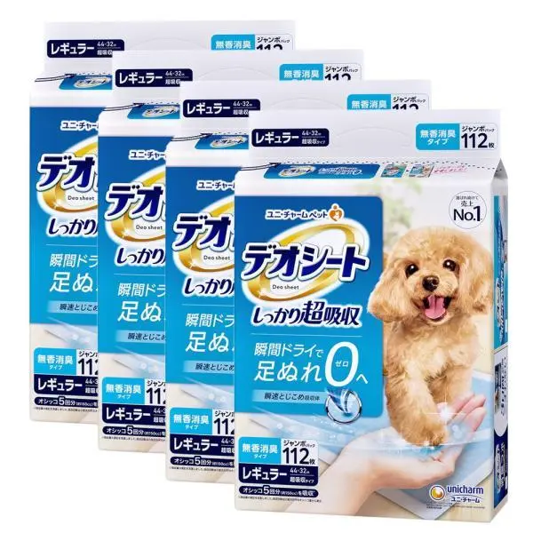 ペットシーツ　デオシート　しっかり超吸収無香消臭タイプ　レギュラー　１１２枚　４袋　お一人様１点限り