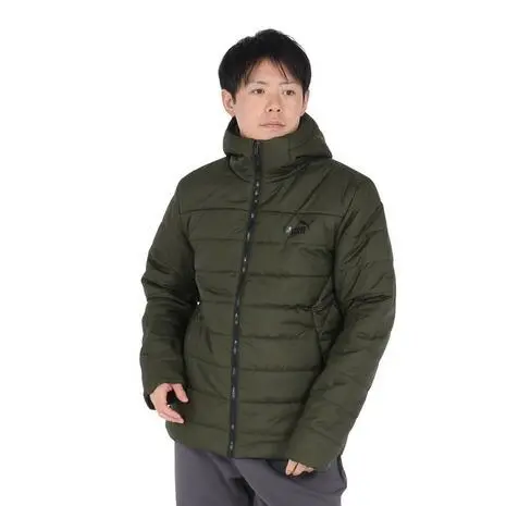 プーマ(PUMA)(メンズ)ESS フーデッド パデットジャケット 672418 70 DGRN